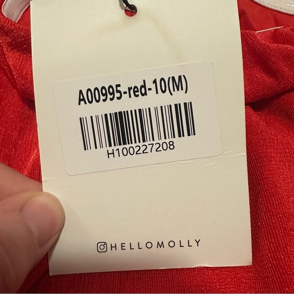 NWT Hello Molly• VLOGGER MINI DRESS RED size 6 - Picture 7 of 9